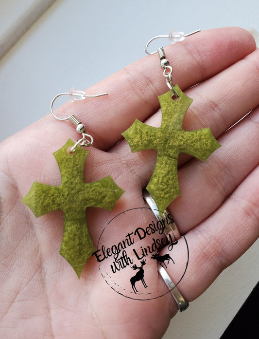 Small Cross Resin Earrings