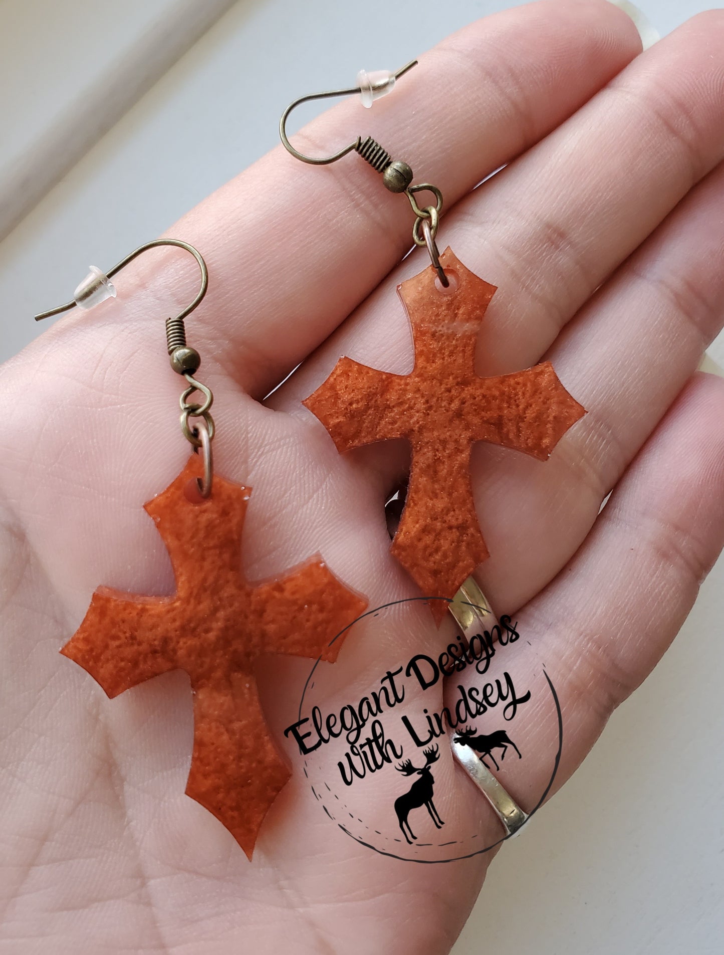 Small Cross Resin Earrings