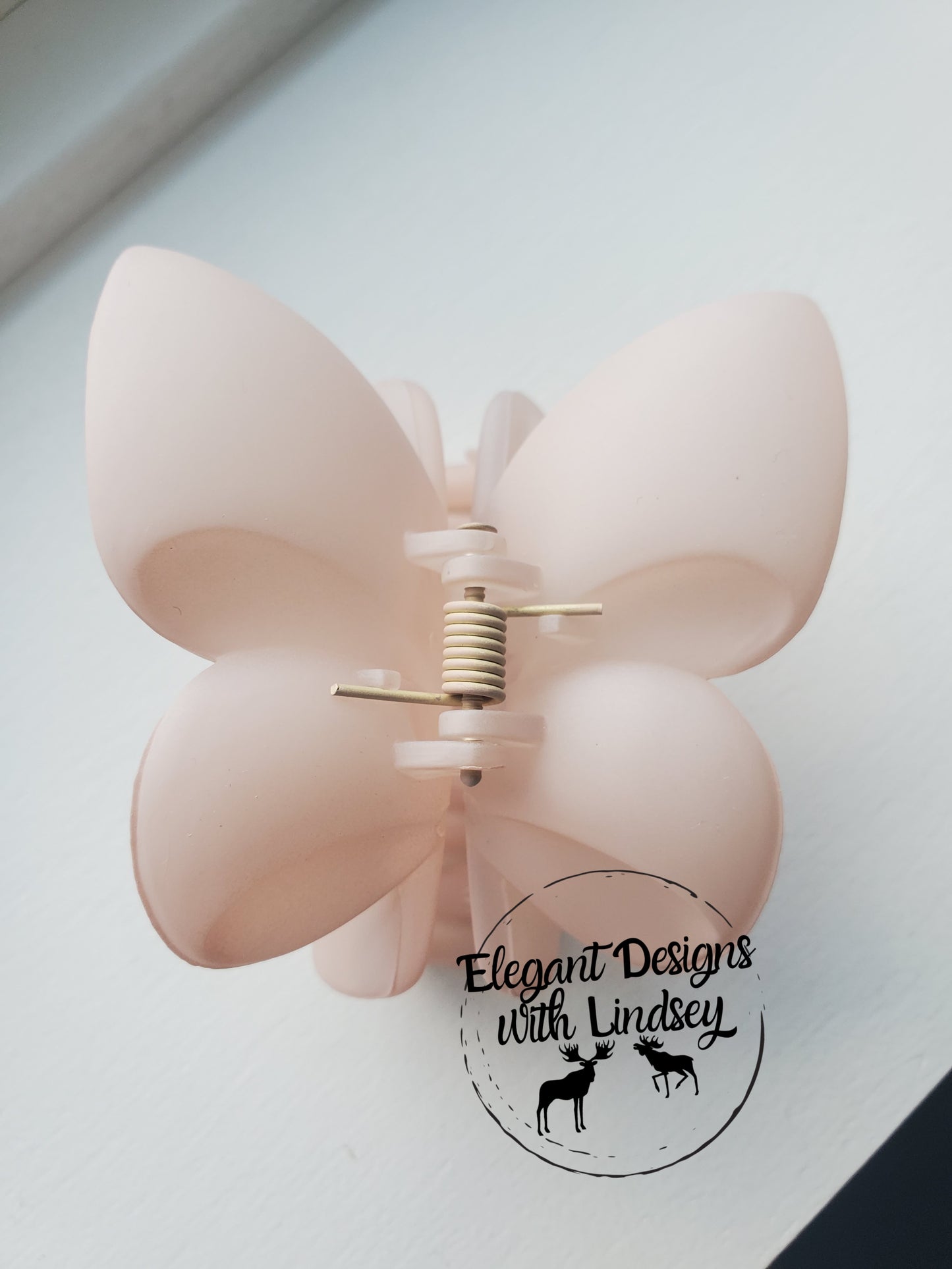 Cream Butterfly hair Clip