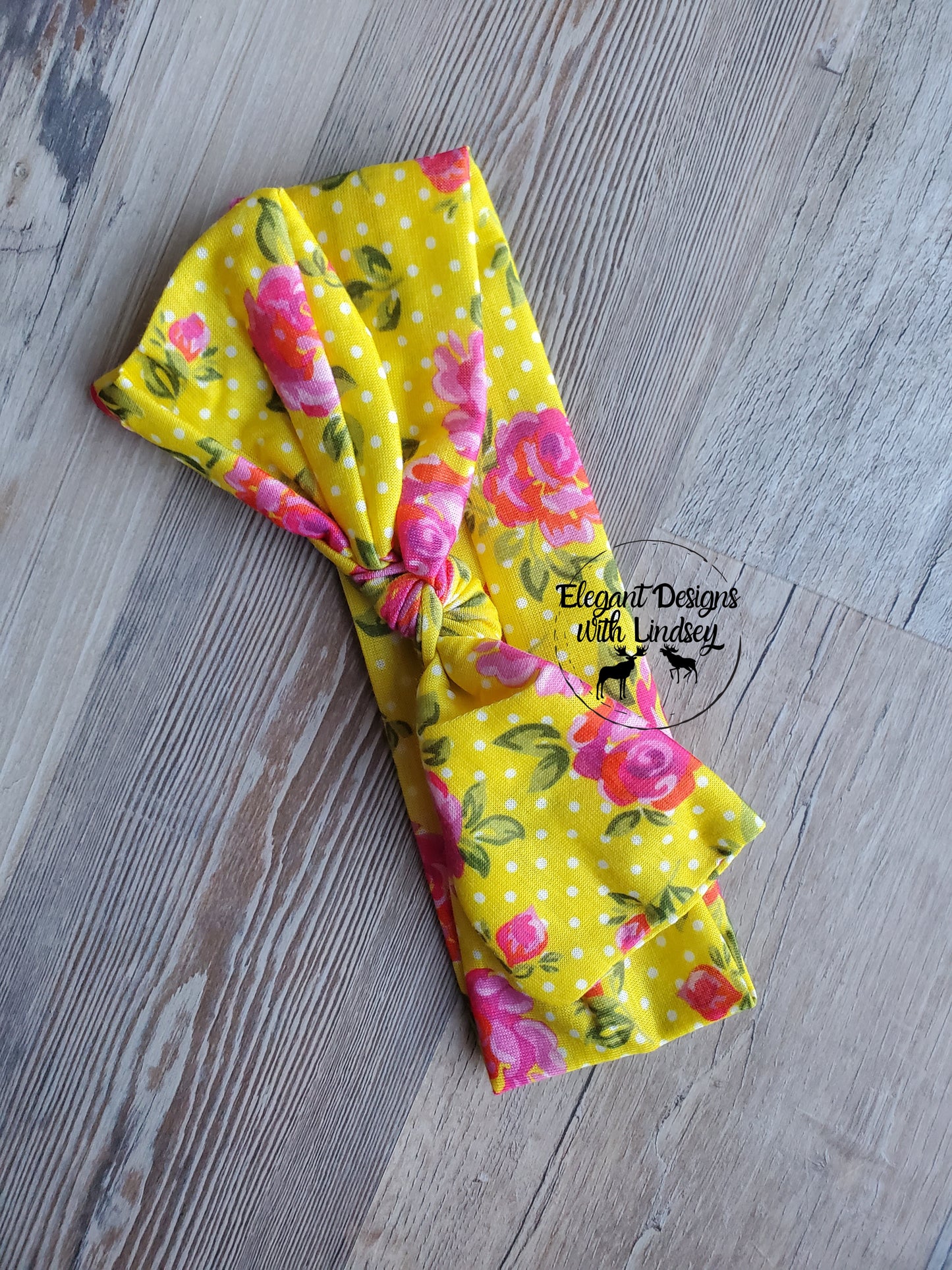 Yellow Toddler Floral Infinity Headband