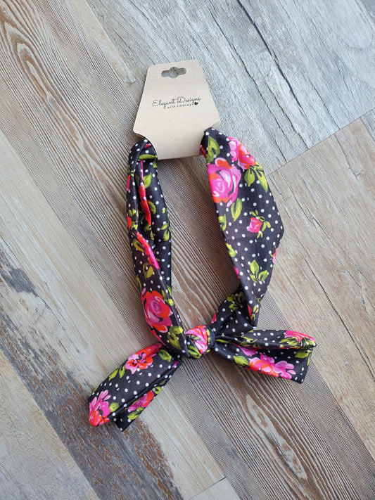 Black Toddler Floral Infinity Headband