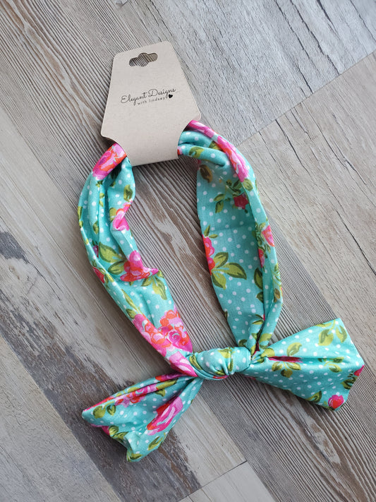 Teal Toddler Floral Infinity Headband