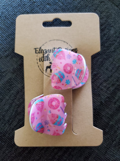 2pk Mini Sweets Hair Clips