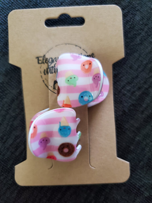 2pk Mini Sweets Hair Clips