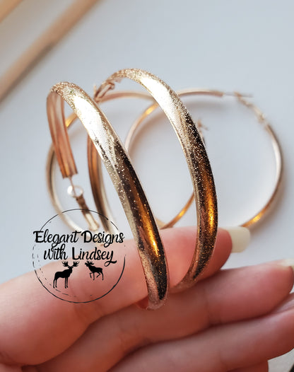 Champagne Textured Hoops