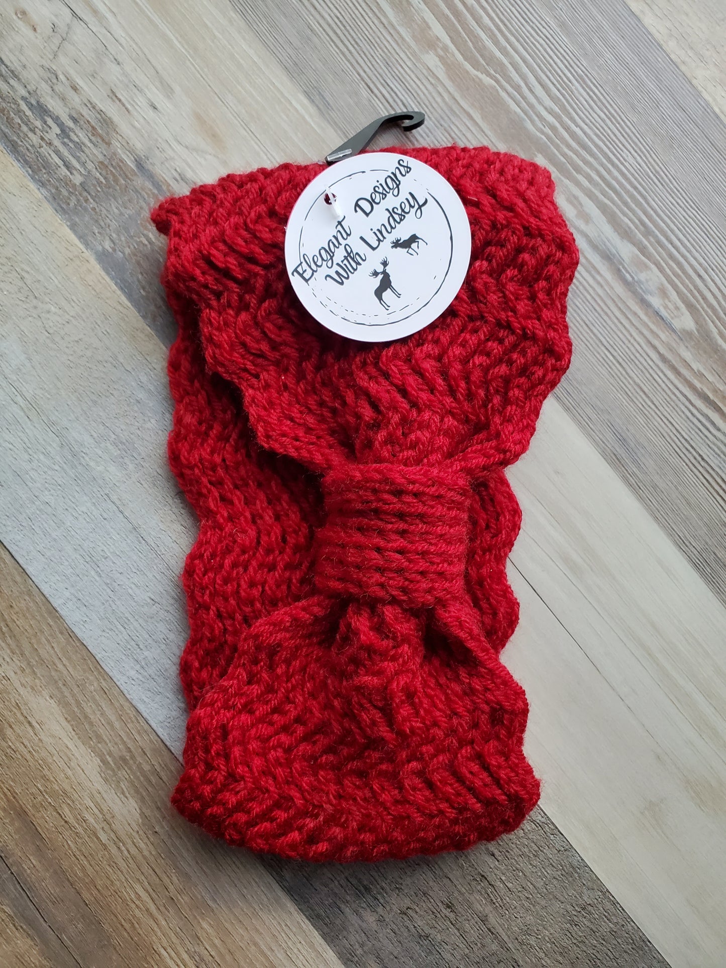 Red knit headband