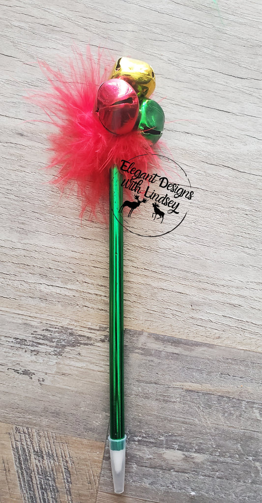 Green Christmas Bells Pen