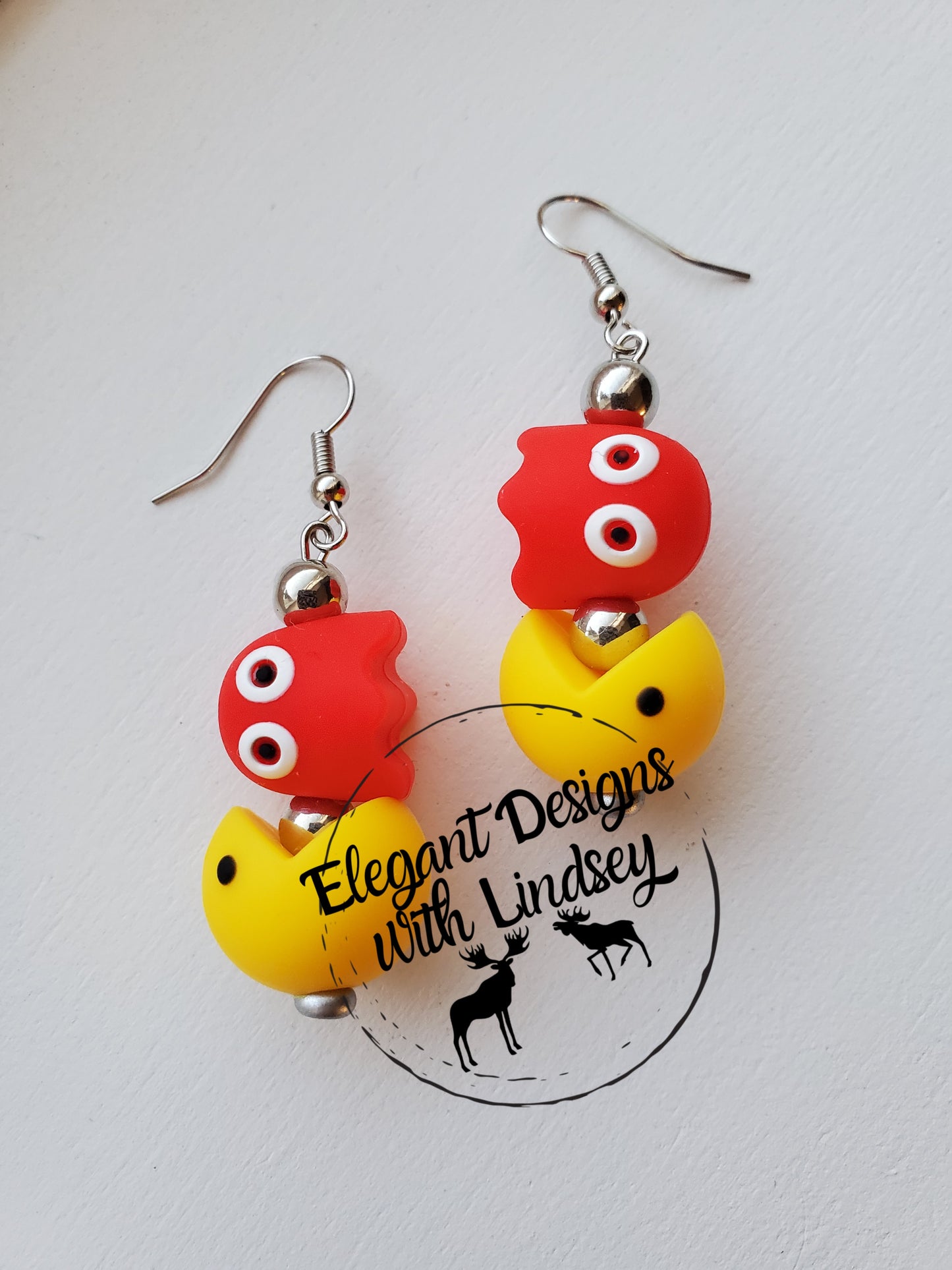 Blinky and Chomper Silicone Bead Earrings