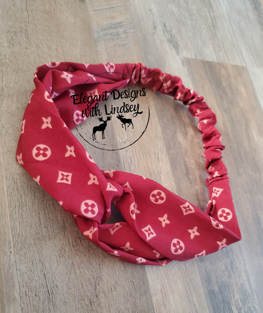 Burgundy/Pink Infinity knot headband