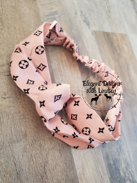 Pink/Black Infinity knot headband