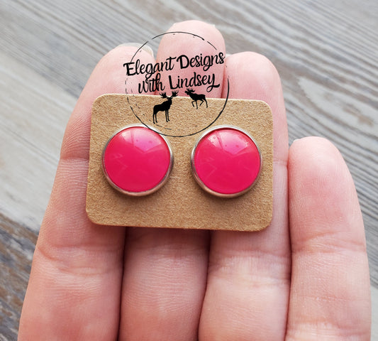 Hot Pink Dollhouse resin studs