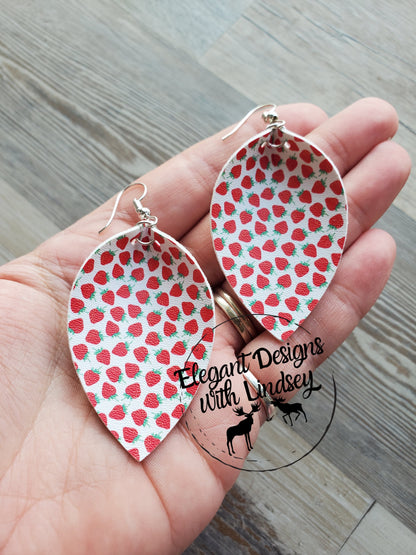 Strawberries Faux leather earrings