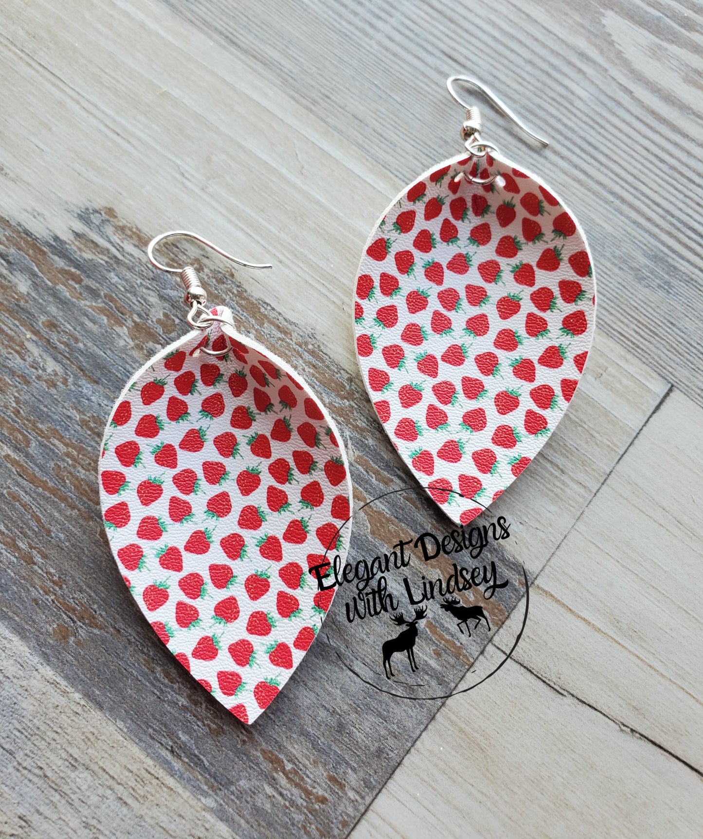 Strawberries Faux leather earrings