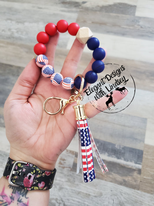 Patriotic Silicone Keychain (Style 1)