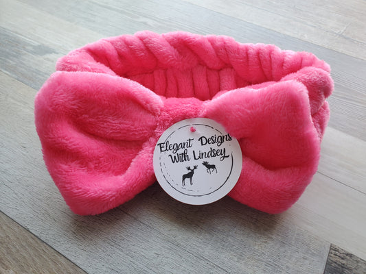 Spa plush headband Bright Pink