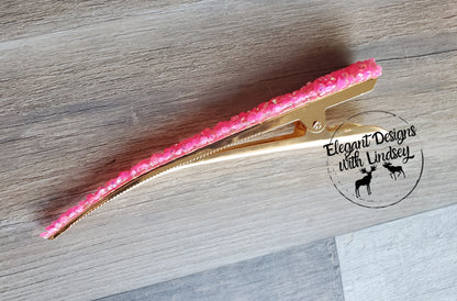 Duck Bill Hair Clip Hot Pink/Holographic