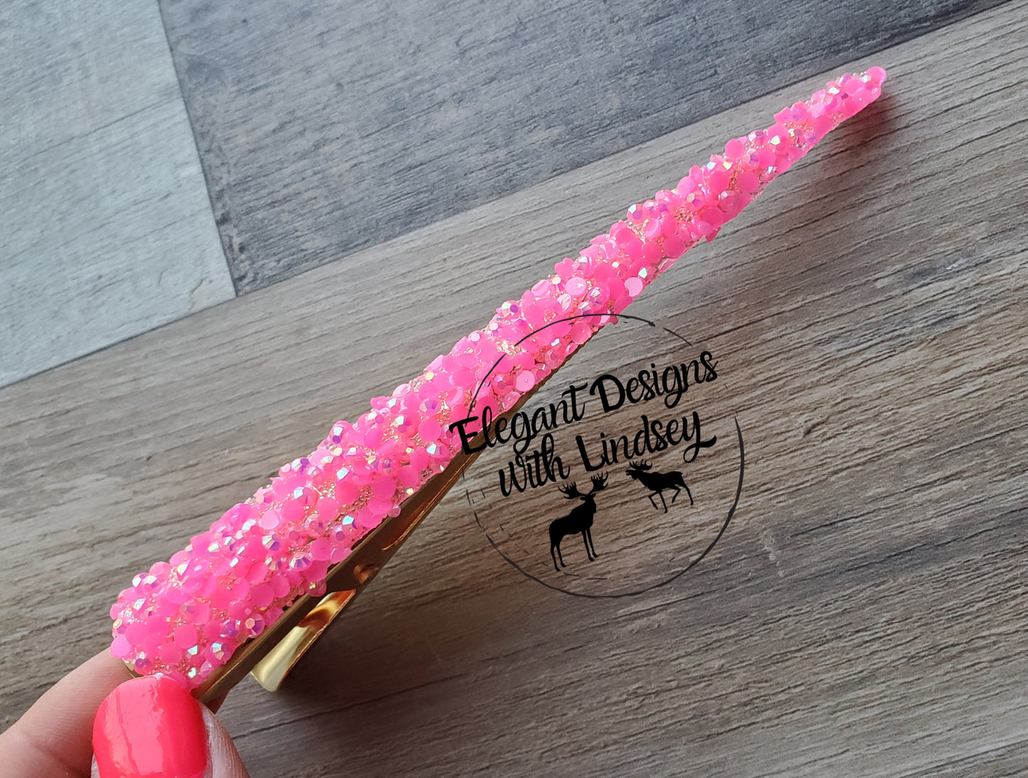 Duck Bill Hair Clip Hot Pink/Holographic