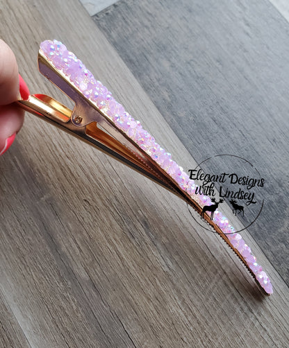 Duck Bill Hair Clip Light Purple/Holographic